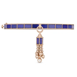 37524701 - Art Deco 18ct Rose Gold Lapis & 0.11ct Diamond Bangle