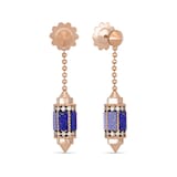 Roberto Coin Art Deco 18ct Rose Gold Lapis & 0.53ct Diamond Drop Earrings