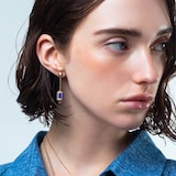 Roberto Coin Art Deco 18ct Rose Gold Lapis & 0.53ct Diamond Drop Earrings