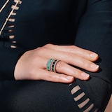 Roberto Coin Art Deco 18ct Rose Gold Malachite & 0.54ct Diamond Ring - Ring Size I
