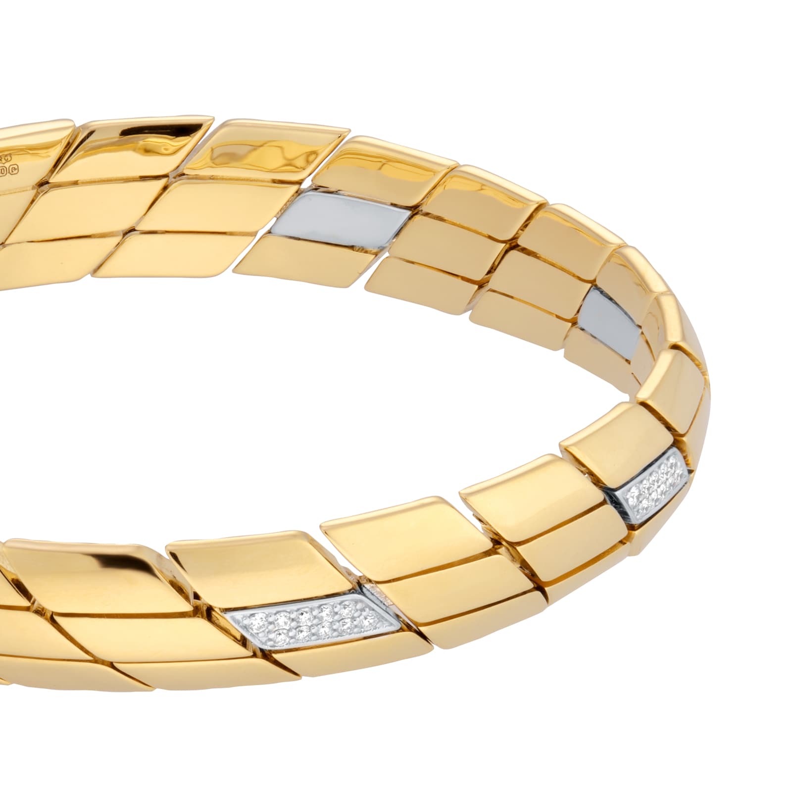 Roberto Coin San Marco 18ct Yellow Gold 0.30ct Diamond Bangle
