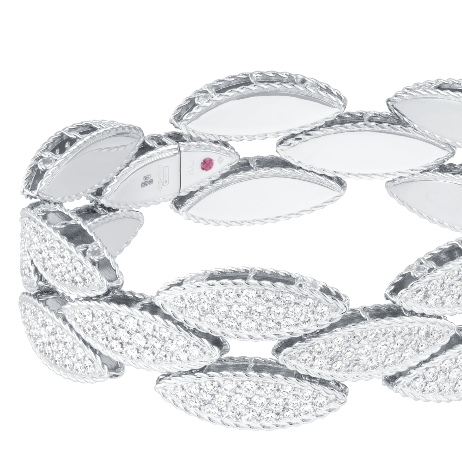 Roberto Coin Retro 18ct White Gold 6.82ct Diamond Bracelet