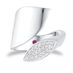 37524715 - Petals 18ct White Gold 0.54ct Diamond Ring