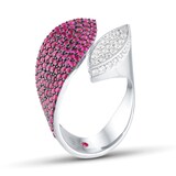 Roberto Coin Petals 18ct White Gold Sapphire & 0.54ct Diamond Ring - Ring Size L