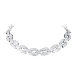 37524721 - Retro 18ct White Gold 11.76ct Diamond Collar Necklace