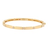 Roberto Coin Love In Verona 18ct Yellow Gold 0.11ct Diamond Bangle