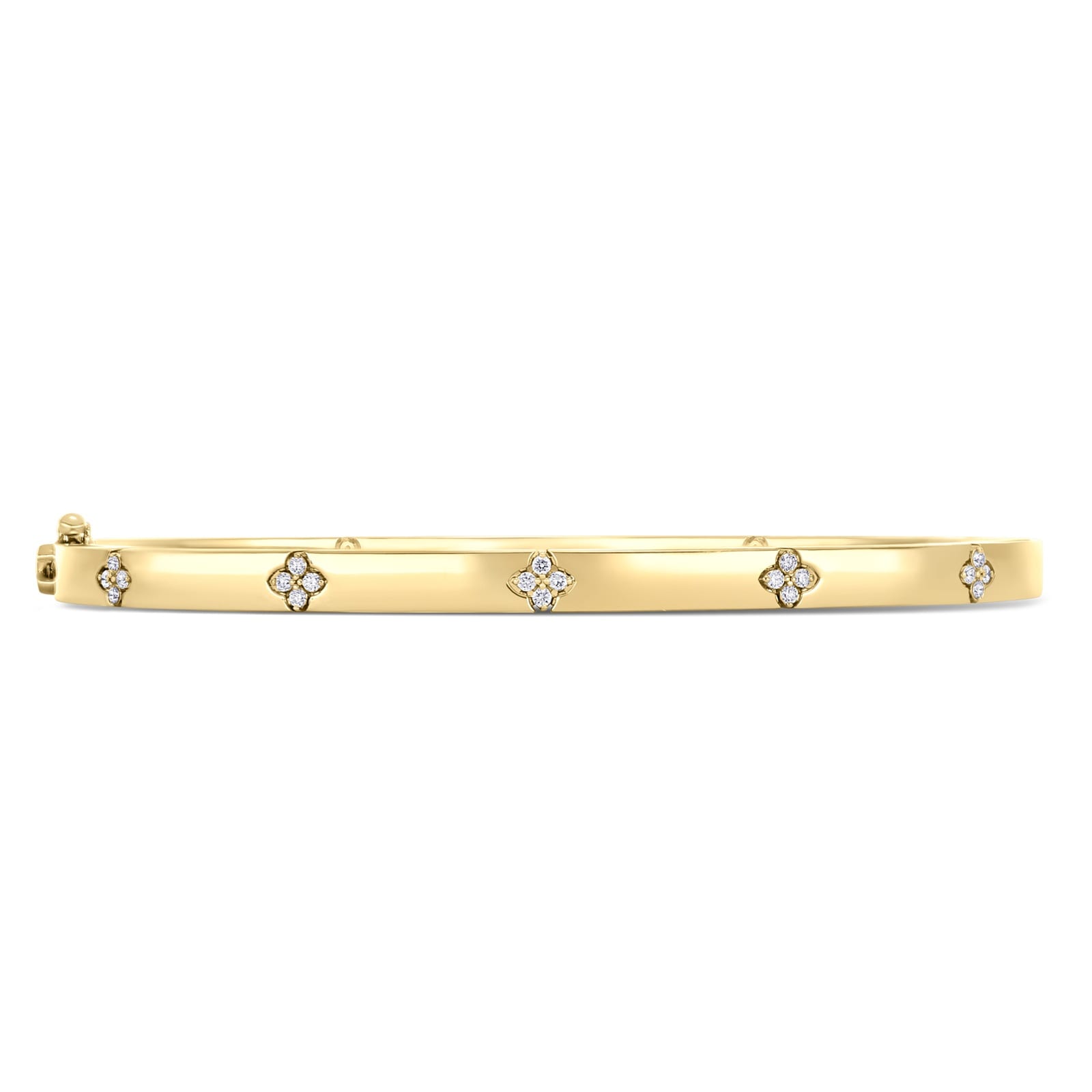 Roberto Coin Love In Verona 18ct Yellow Gold 0.11ct Diamond Bangle