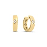 Roberto Coin Love In Verona 18ct Yellow Gold 0.04ct Diamond Hoop Earrings