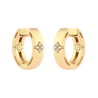 Roberto Coin Love In Verona 18ct Yellow Gold 0.04ct Diamond Hoop Earrings Roberto Coin Love In Verona 18ct Yellow Gold 0.04ct Diamond Hoop Earrings