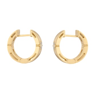 Roberto Coin Love In Verona 18ct Yellow Gold 0.04ct Diamond Hoop Earrings Roberto Coin Love In Verona 18ct Yellow Gold 0.04ct Diamond Hoop Earrings