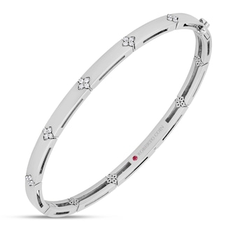 Roberto Coin Love In Verona 18ct White Gold 0.11ct Diamond Bangle Roberto Coin Love In Verona 18ct White Gold 0.11ct Diamond Bangle