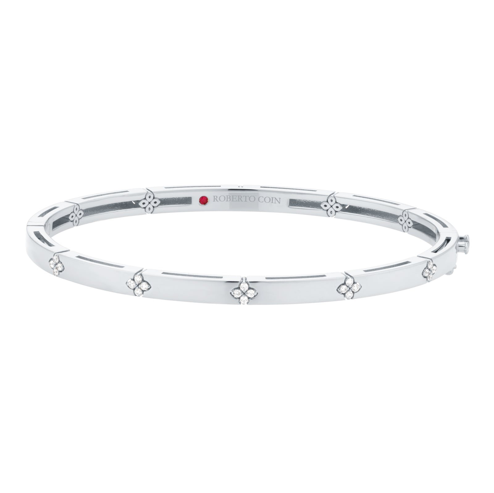 Roberto Coin Love In Verona 18ct White Gold 0.11ct Diamond Bangle