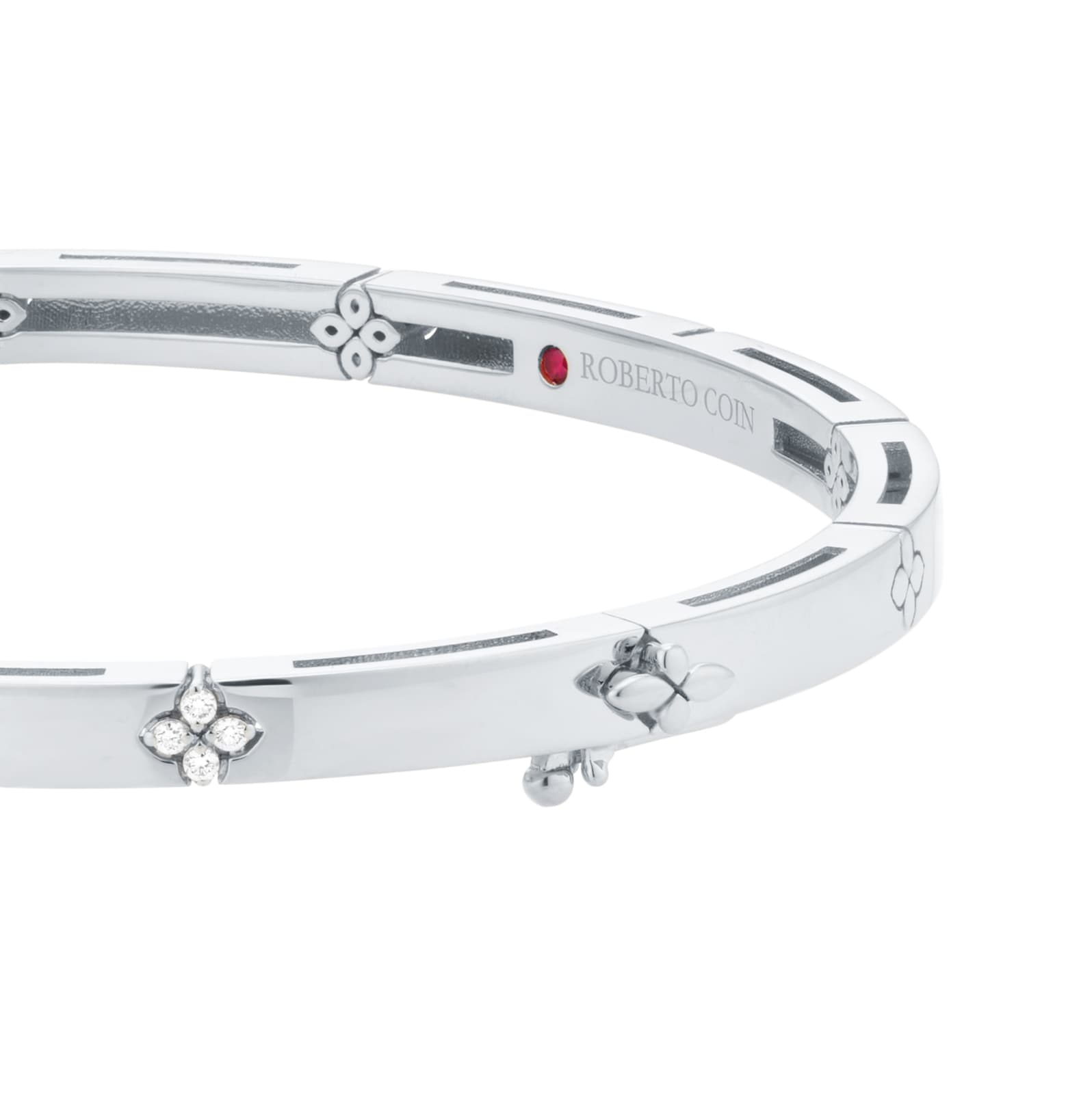 Roberto Coin Love In Verona 18ct White Gold 0.11ct Diamond Bangle Roberto Coin Love In Verona 18ct White Gold 0.11ct Diamond Bangle