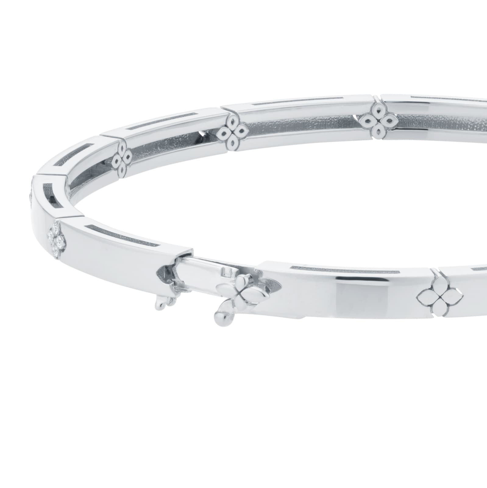 Roberto Coin Love In Verona 18ct White Gold 0.11ct Diamond Bangle Roberto Coin Love In Verona 18ct White Gold 0.11ct Diamond Bangle