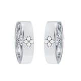 Roberto Coin Love In Verona 18ct White Gold 0.04ct Diamond Hoop Earrings