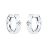 Roberto Coin Love In Verona 18ct White Gold 0.04ct Diamond Hoop Earrings