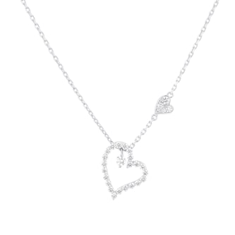 Roberto Coin Diamond Princess 18ct White Gold 0.43ct Diamond Heart Pendant Necklace Roberto Coin Diamond Princess 18ct White Gold 0.43ct Diamond Heart Pendant Necklace