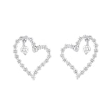 Roberto Coin Diamond Princess 18ct White Gold 0.74ct Diamond Heart Stud Earrings