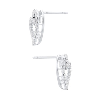 Roberto Coin Diamond Princess 18ct White Gold 0.74ct Diamond Heart Stud Earrings Roberto Coin Diamond Princess 18ct White Gold 0.74ct Diamond Heart Stud Earrings