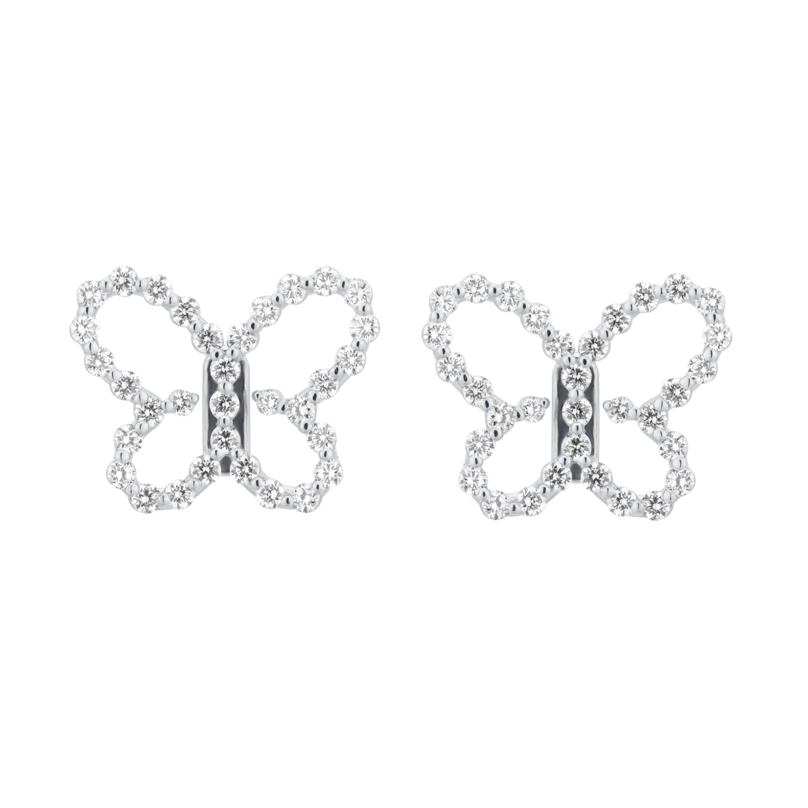 Diamond Princess 18ct White Gold 0.56ct Diamond Butterfly Stud Earrings
