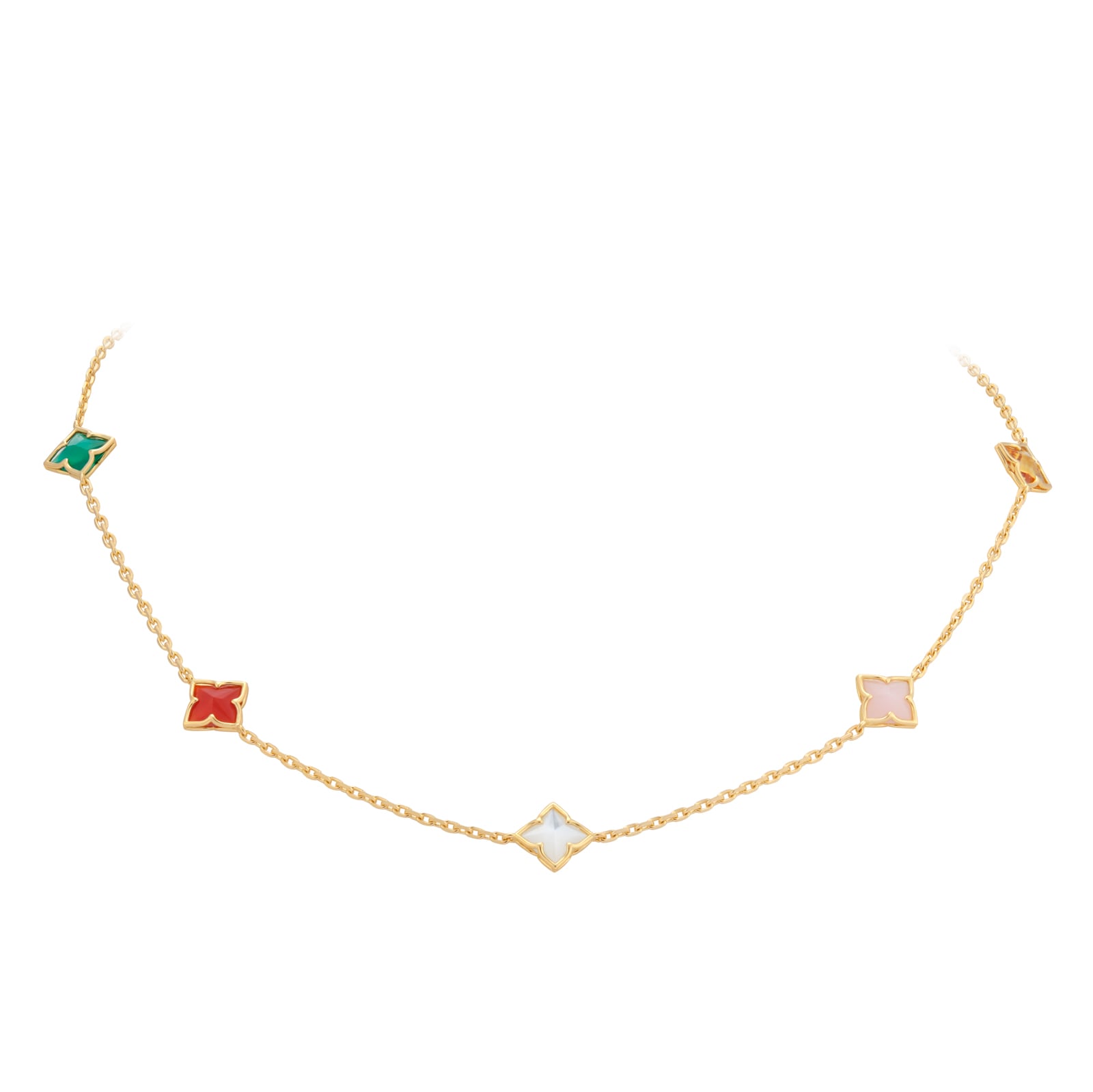 Roberto Coin Venetian Princess 18ct Yellow Gold Mixed Gemstone Necklace Roberto Coin Venetian Princess 18ct Yellow Gold Mixed Gemstone Necklace