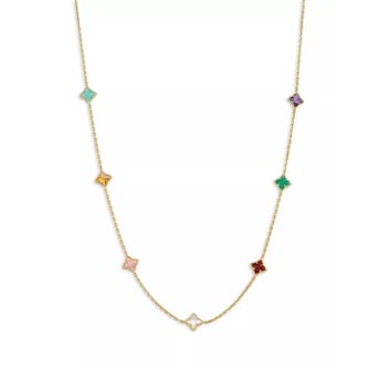 Roberto Coin Venetian Princess 18ct Yellow Gold Mixed Gemstone Necklace Roberto Coin Venetian Princess 18ct Yellow Gold Mixed Gemstone Necklace