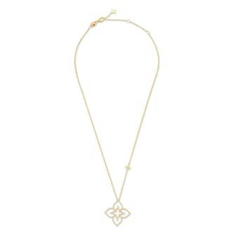 Roberto Coin Desert Flower 18ct Yellow Gold 0.09ct Diamond Pendant Necklace Roberto Coin Desert Flower 18ct Yellow Gold 0.09ct Diamond Pendant Necklace