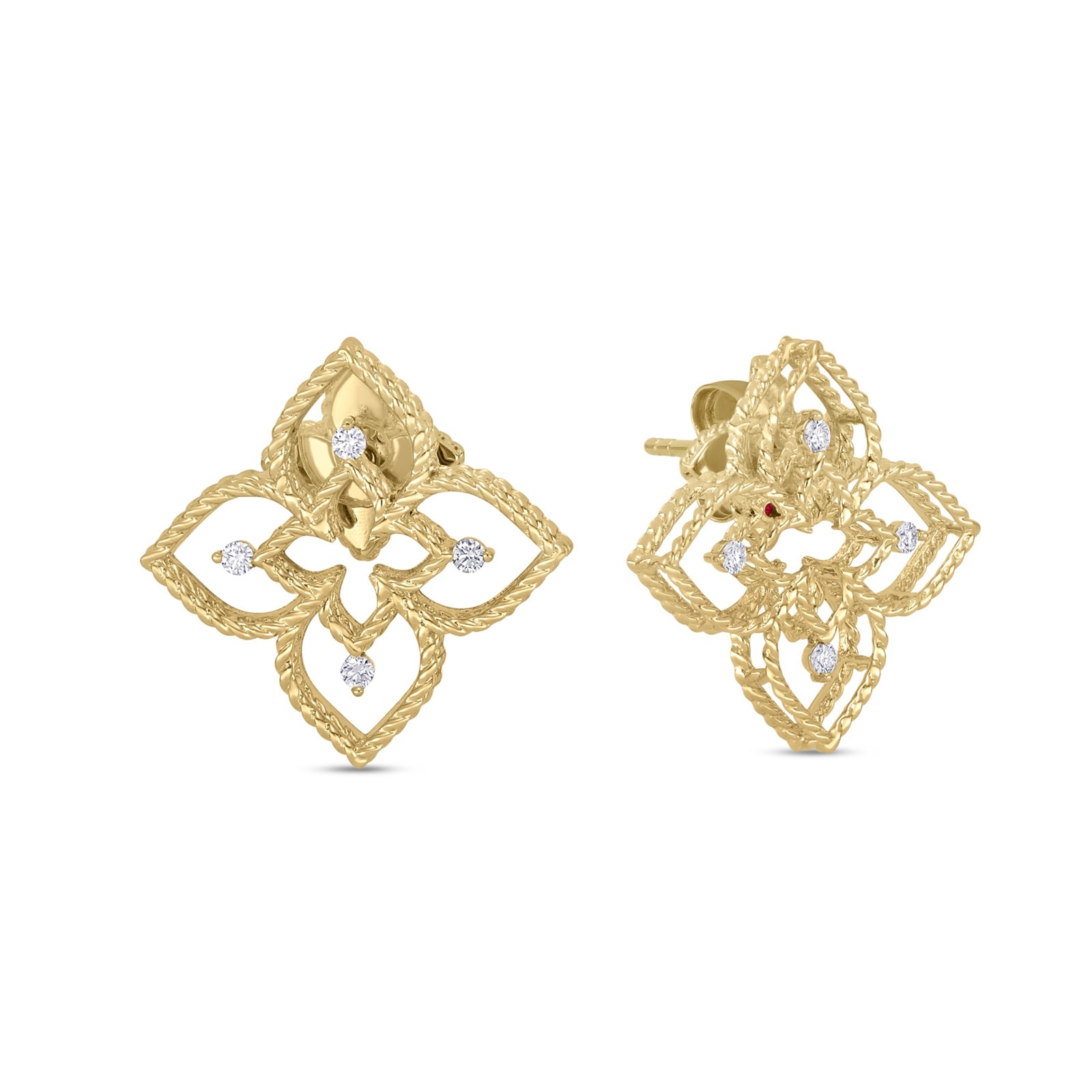 Desert Flower 18ct Yellow Gold 0.11ct Diamond Stud Earrings
