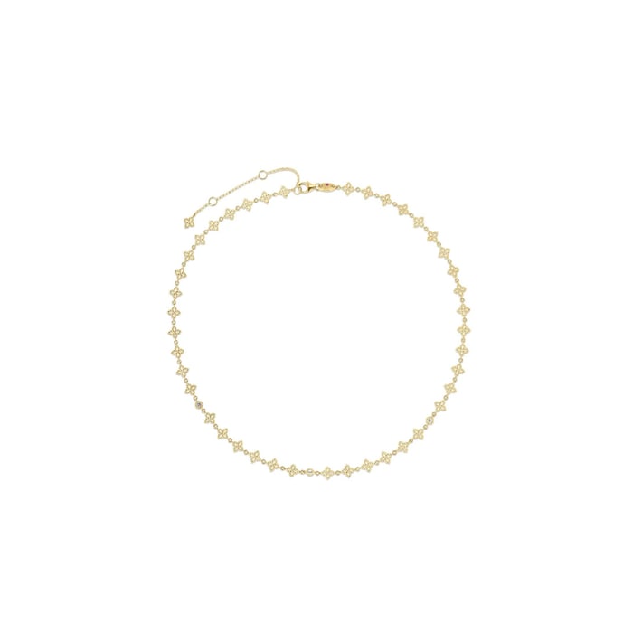 Roberto Coin Princess Flower 18K Yellow Gold 0.09cttw Diamond Necklace