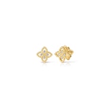 Roberto Coin Princess Flower 18K Yellow Gold 0.05cttw Diamond Flower Stud Earrings