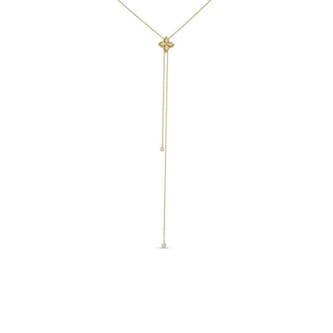 Roberto Coin Princess Flower 18K Yellow Gold 0.07cttw Diamond Zipper Necklace