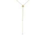 Roberto Coin Princess Flower 18K Yellow Gold 0.07cttw Diamond Zipper Necklace