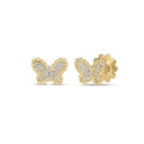 Roberto Coin Jasmine 18K Yellow Gold 0.30cttw Diamond Butterfly Stud Earrings