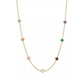 Roberto Coin Venetian Princess 18K Yellow Gold 3.50cttw Diamond Multi Color Flower Necklace