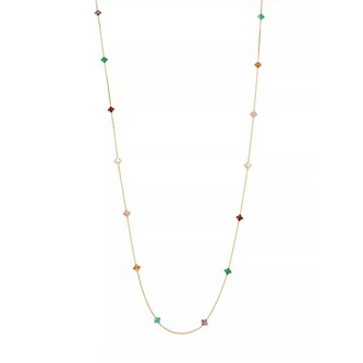 Roberto Coin Venetian Princess 18K Yellow Gold 7.00cttw Diamond Multi Colour Flower Necklace