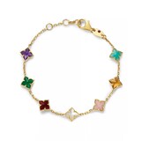 Roberto Coin Venetian Princess 18K Yellow Gold 3.50cttw Diamond Multi Color Flower Bracelet