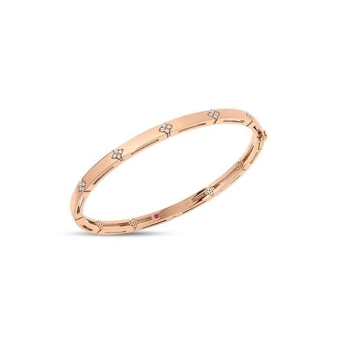 Roberto Coin Love In Verona 18K Rose Gold 0.10cttw Diamond Bangle
