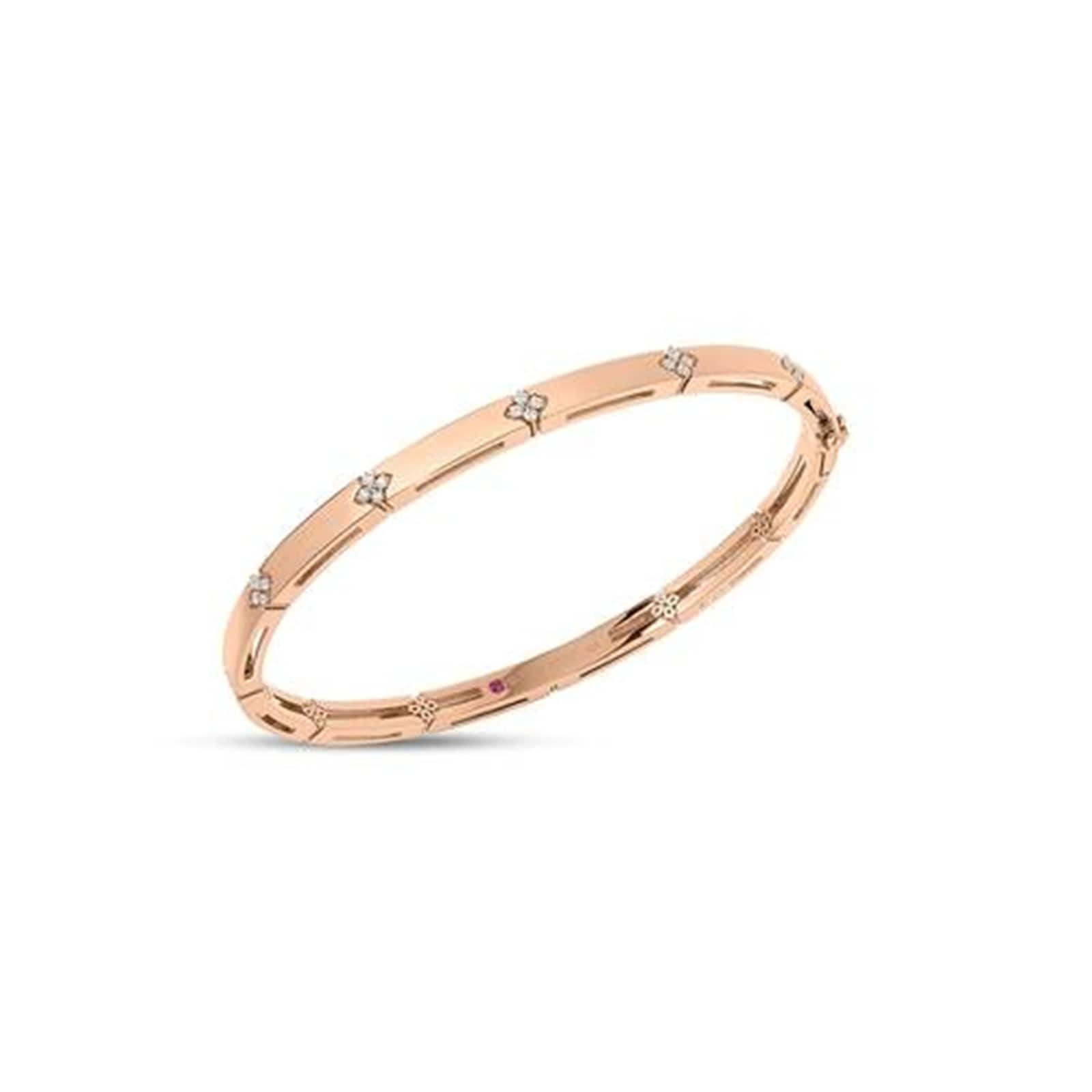 Roberto Coin Love In Verona 18K Rose Gold 0.10cttw Diamond Bangle