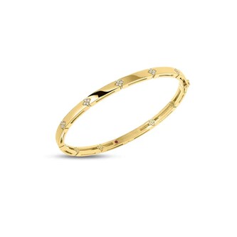 Roberto Coin Love In Verona 18K Yellow Gold 0.10cttw Diamond Bangle