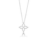 Roberto Coin Diamond Princess 18K White Gold 0.47cttw Diamond Flower Necklace
