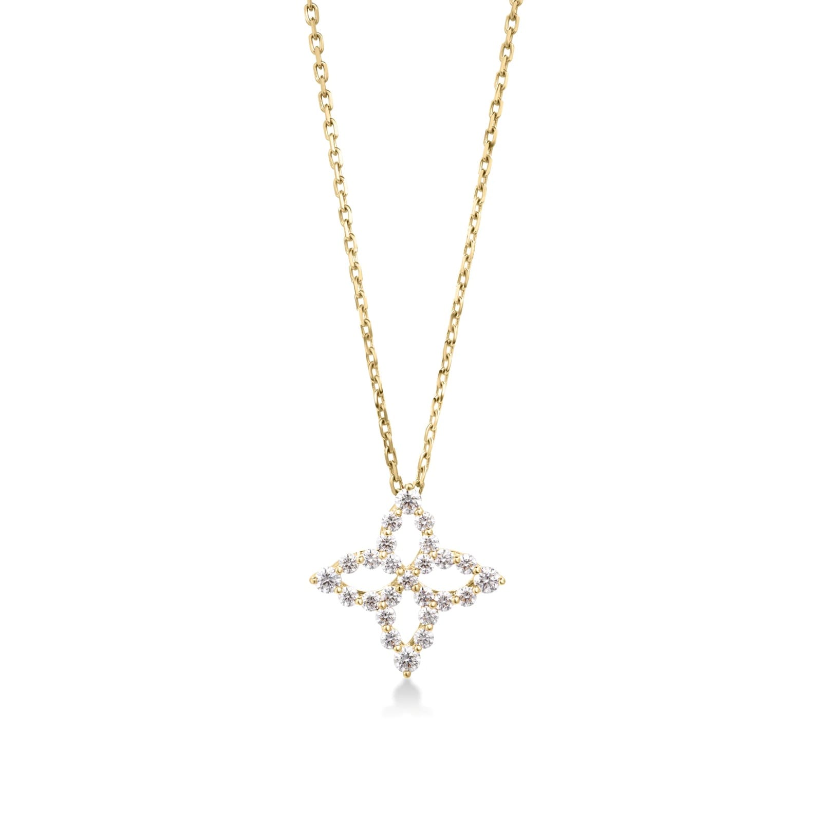 Roberto Coin Diamond Princess 18K Yellow Gold 0.47cttw Diamond Flower Necklace