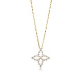 Roberto Coin Diamond Princess 18K Yellow Gold 0.47cttw Diamond Flower Necklace