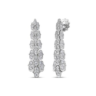 Roberto Coin Cobra 18K White Gold 10.32cttw Diamond Drop Earrings