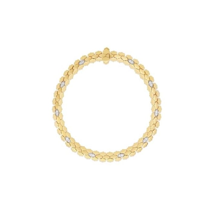 Roberto Coin Cobra 18K Yellow & White Gold 0.15cttw Diamond Bracelet
