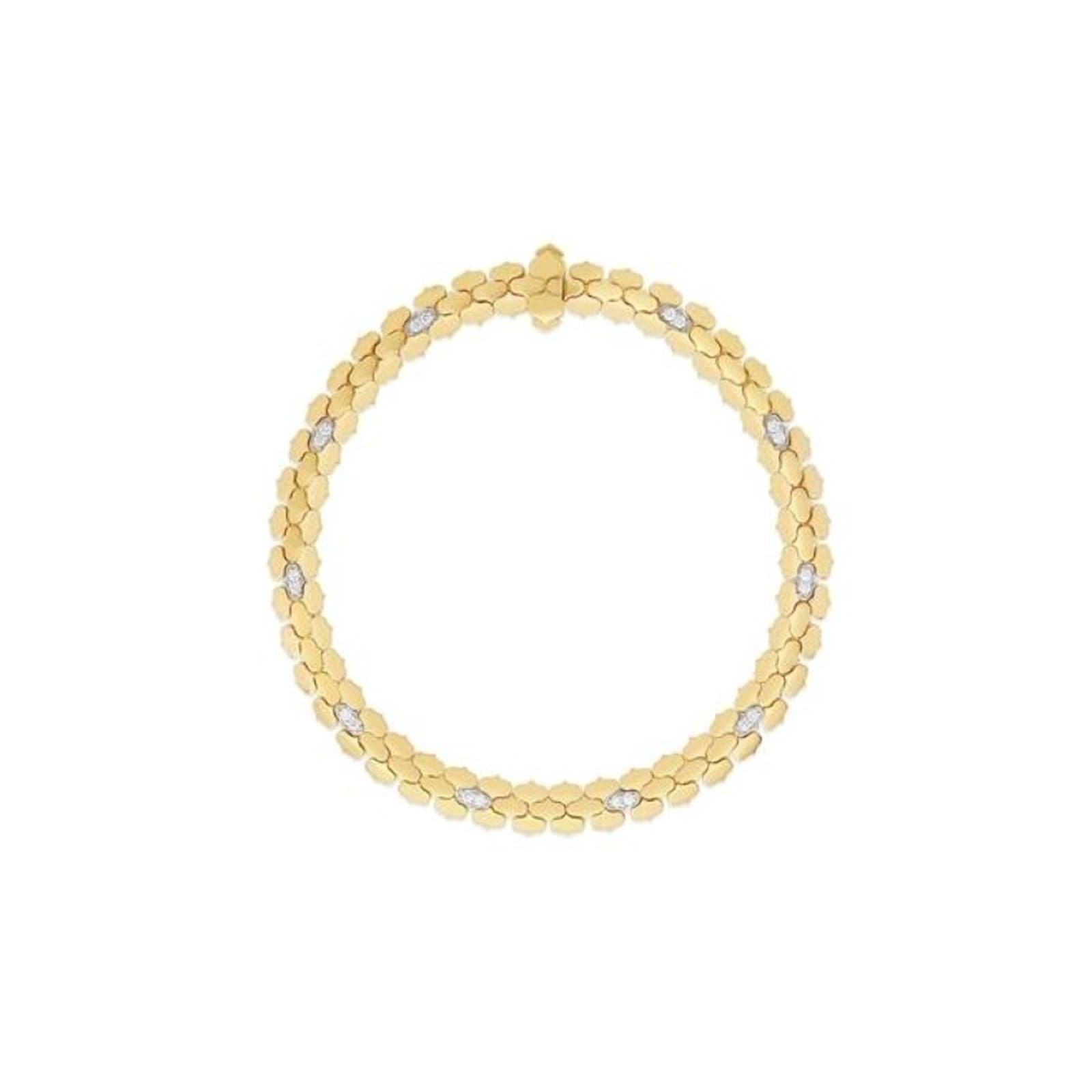 Roberto Coin Cobra 18K Yellow & White Gold 0.15cttw Diamond Bracelet