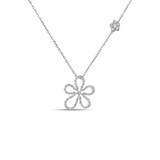 Roberto Coin Jasmine 18K White Gold 0.30cttw Diamond Flower Outline Pendant Necklace