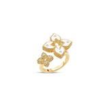 Roberto Coin Venetian Princess 18K Yellow Gold Diamond & White Flower Ring - Ring Size 6.5