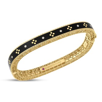 Roberto Coin Venetian Princess 18K Yellow Gold 0.06cttw Diamond Bangle
