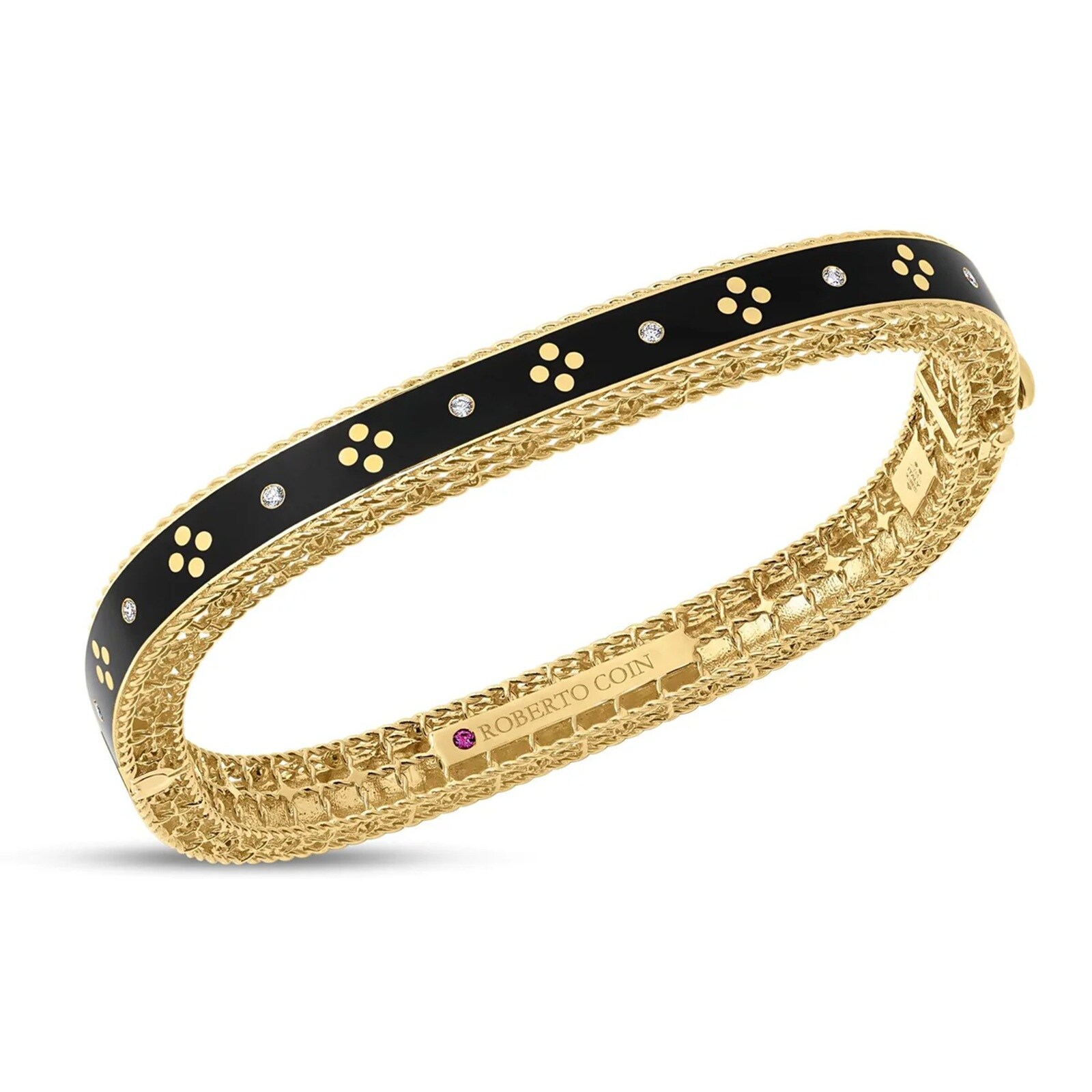 Roberto Coin Venetian Princess 18K Yellow Gold 0.06cttw Diamond Bangle