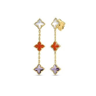 Roberto Coin Venetian Princess Carnival 18K Yellow Gold Multi Stone Drop Earrings